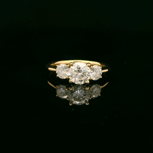 1.30ctw Natural Round Diamond Trilogy Ring
