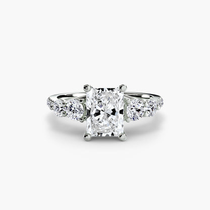 Five Stone Ring with Pavé Band