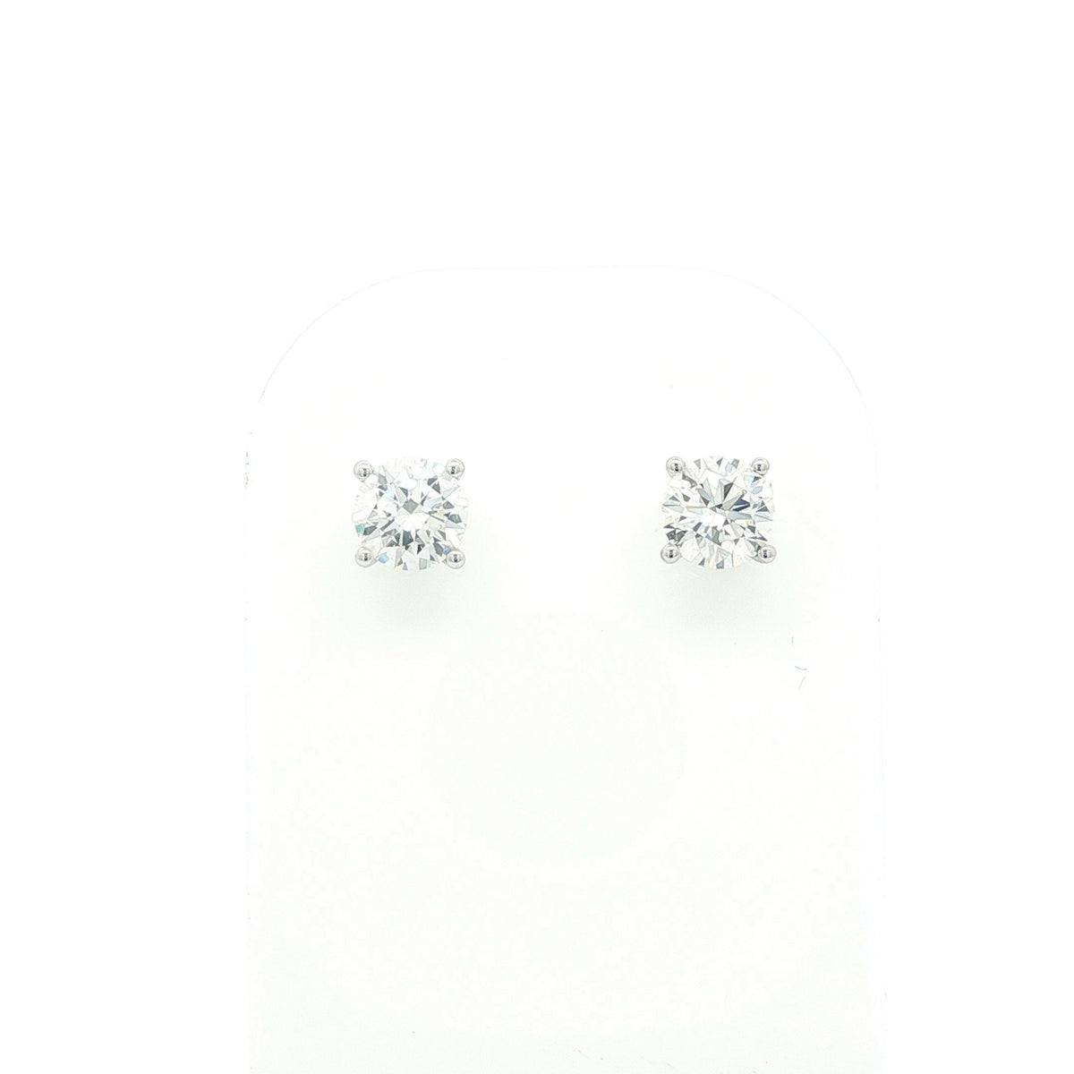1.00ct Natural Diamond Stud Earrings (GIA Certified H VVS2)