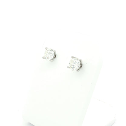 1.00ct Natural Diamond Stud Earrings (GIA Certified H VVS2)