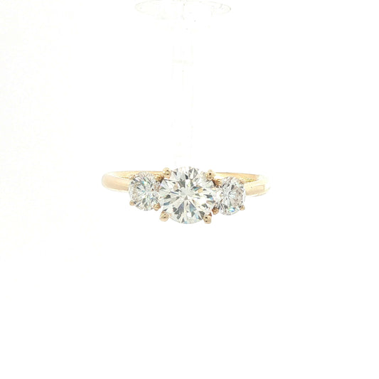 1.30ctw Natural Round Diamond Trilogy Ring