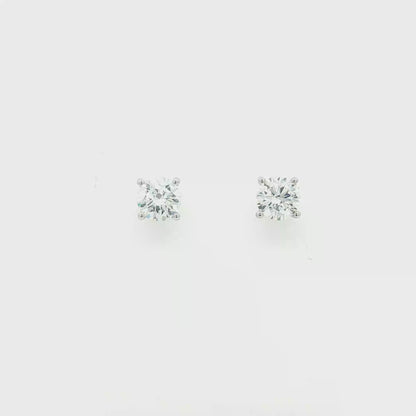 1.00ct Natural Diamond Stud Earrings (GIA Certified H VVS2)